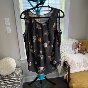 Loft Dark Floral Blouse Size MP